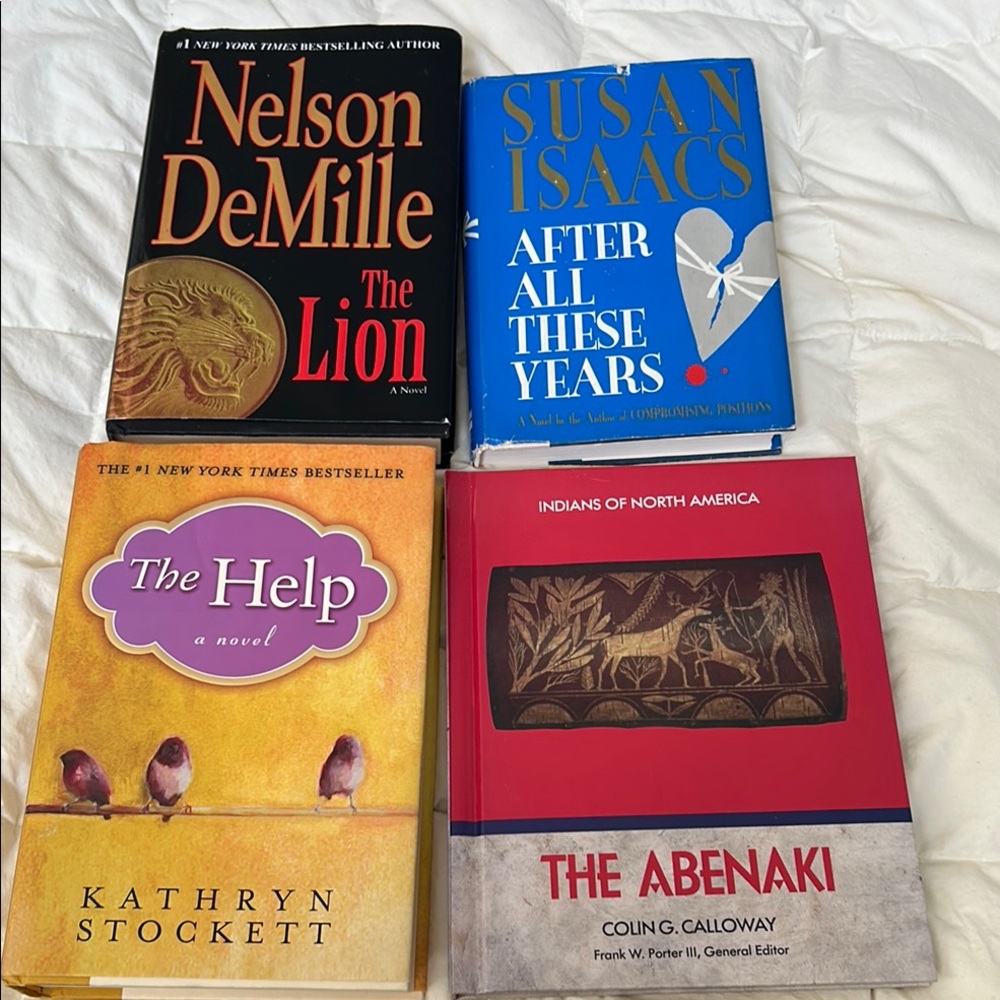 Lot of 4 Hardcover Novels, books, pleasure reading